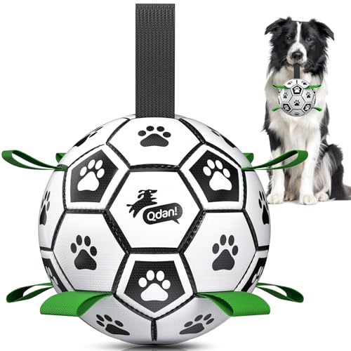 QDAN six-inch dog soccer ball with grab straps
