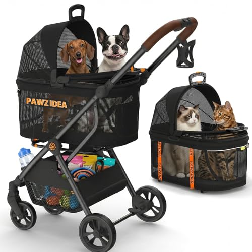PAWZIDEA pet stroller and detachable carrier